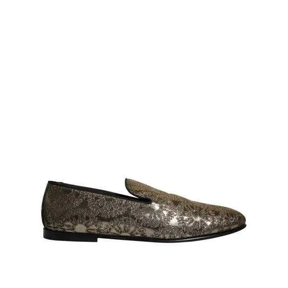 Dolce & Gabbana | Shoes | Dolce Gabbana Gold Jacquard Flats  display picture 1